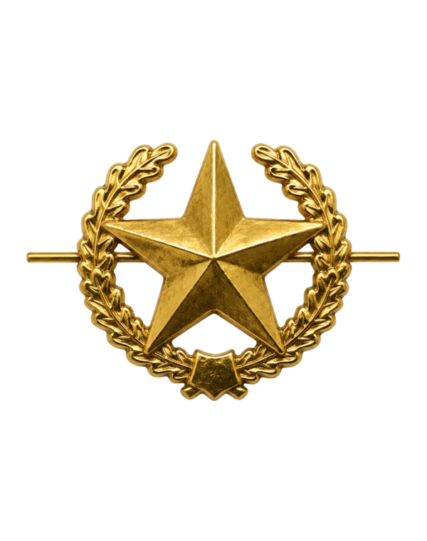 Петличная эмблема старого образца "Сухопутных войск МО РФ" (Золотая)