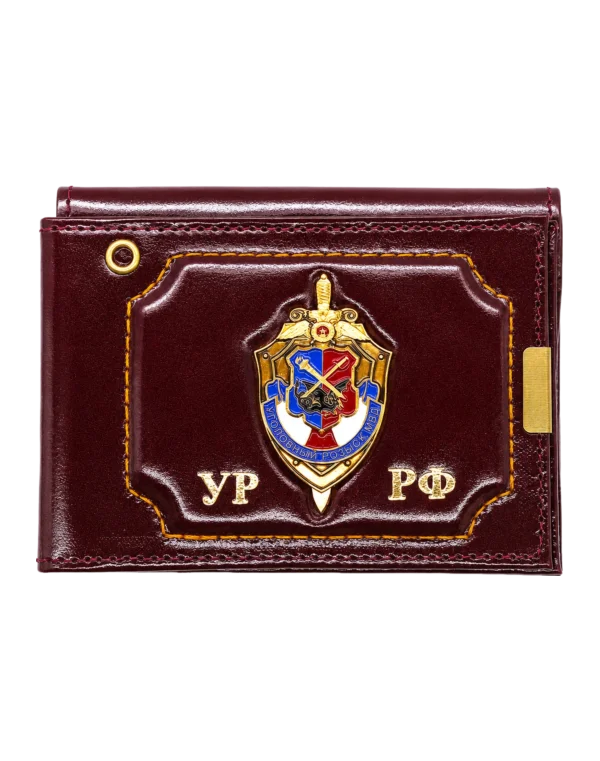 Портмоне для удостоверения и автодокументов "УР РФ" с металической эмблемой (Красный)