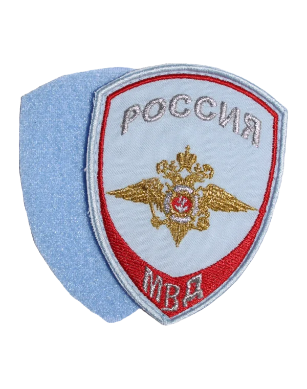 Шеврон вышитый на липучке "МВД-Внутренняя служба" — Орёл (Голубой)