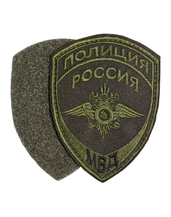 Шеврон вышитый на липучке "МВД-Полиции" 777 — Орёл (Зеленый)