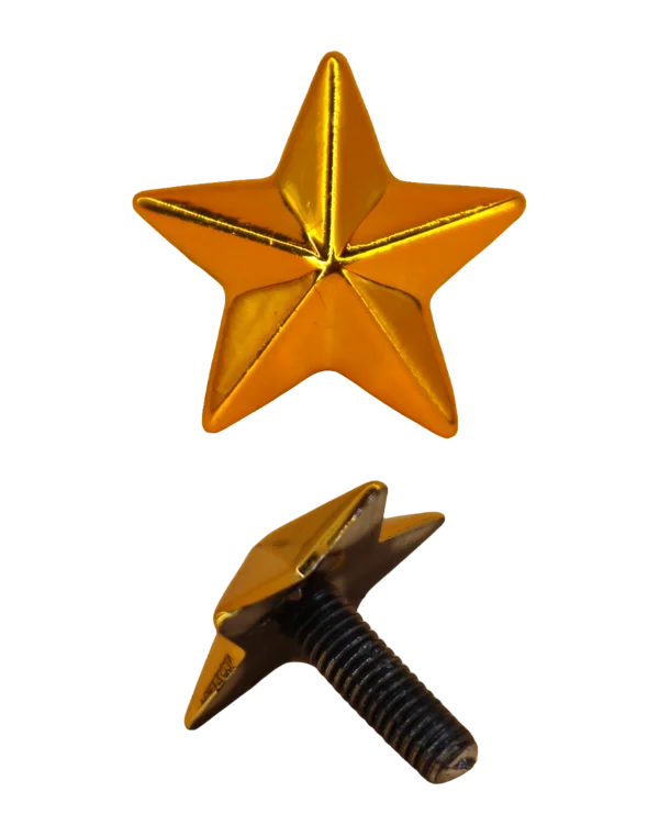 Звезда гладкая из пластика "13 мм" на закрутке (Золотая)