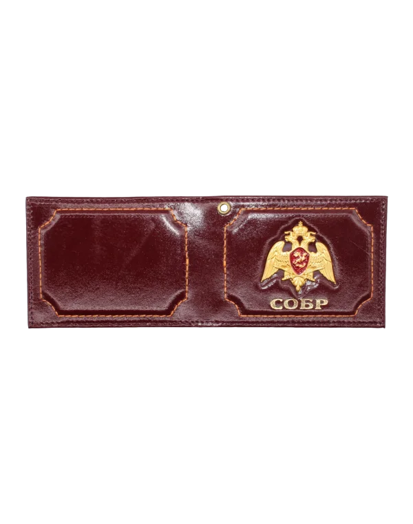 Обложка для удостоверения "СОБР" с металлической эмблемой (Красный)