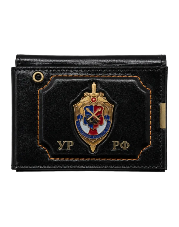 Портмоне для удостоверения и автодокументов "УР РФ" с металической эмблемой (Черный)
