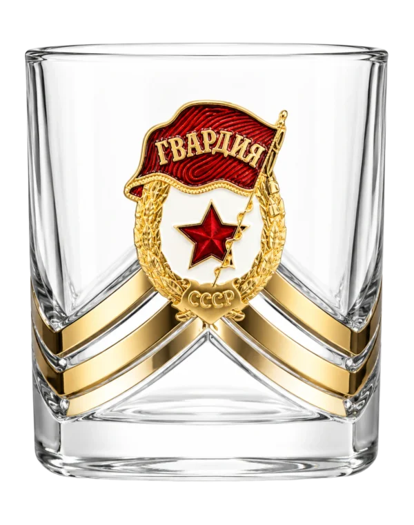 Стакан для виски с металлической эмблемой "Гвардия"