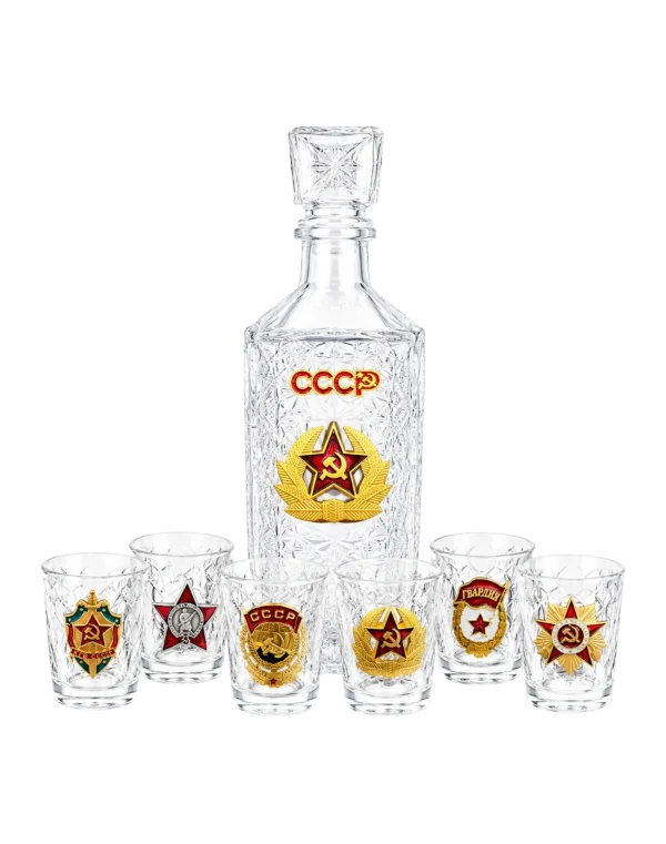 Набор графин-штоф и 6 рюмок "СССР"