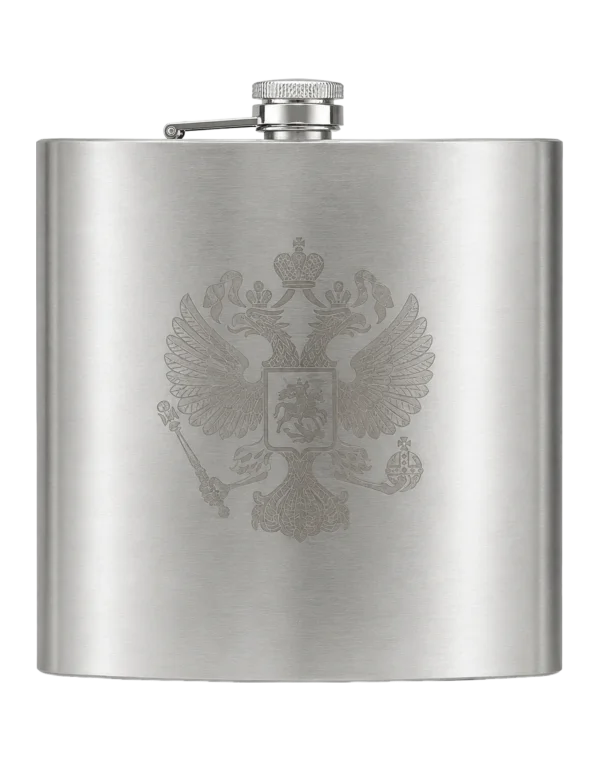 Фляга большая «Герб РФ» металлическая