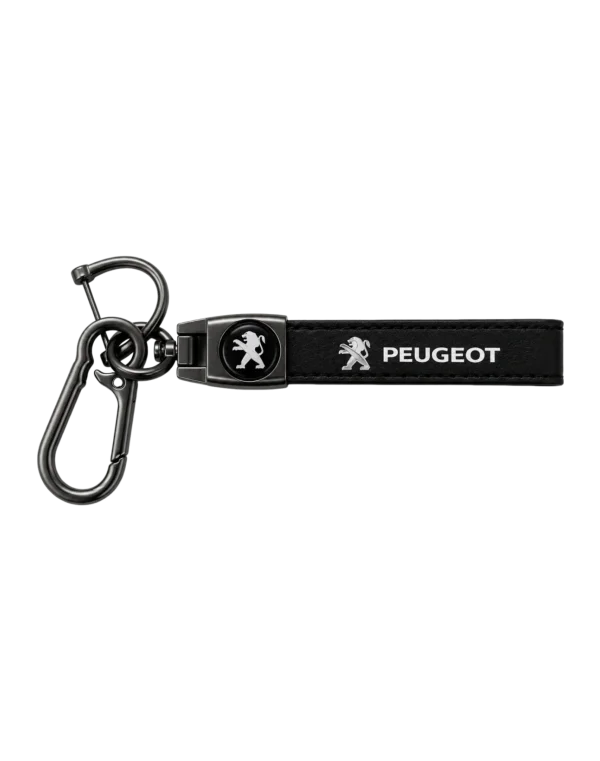 Кожаный брелок для ключей с логотипом "Peugeot"