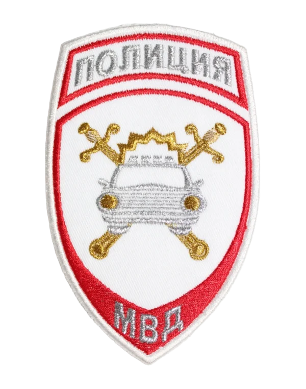 Шеврон вышитый старого образца "ГАИ" (Белый)