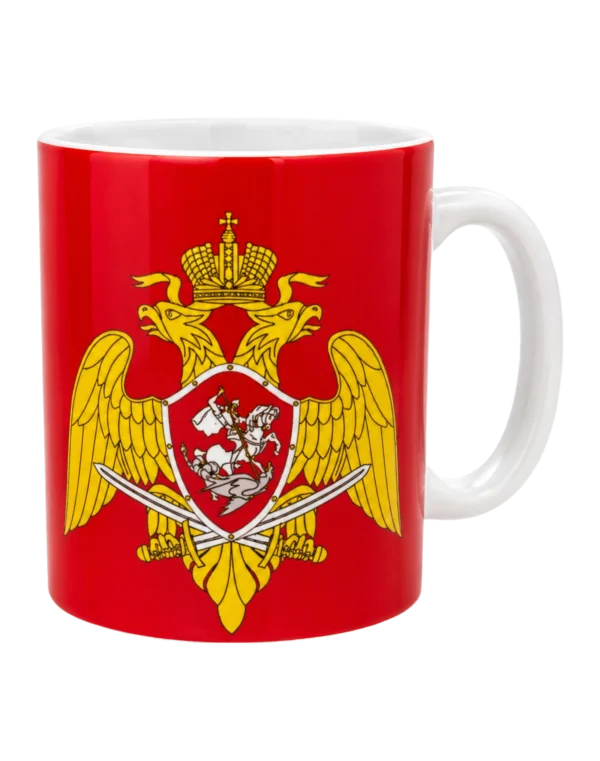 Кружка с эмблемой "Герб Росгвардии и триколор"