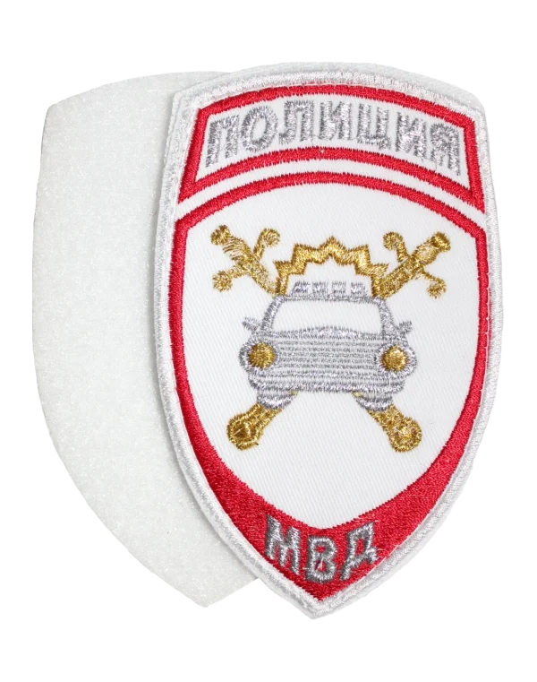 Шеврон вышитый на липучке "ГАИ" старого образца (Белый)