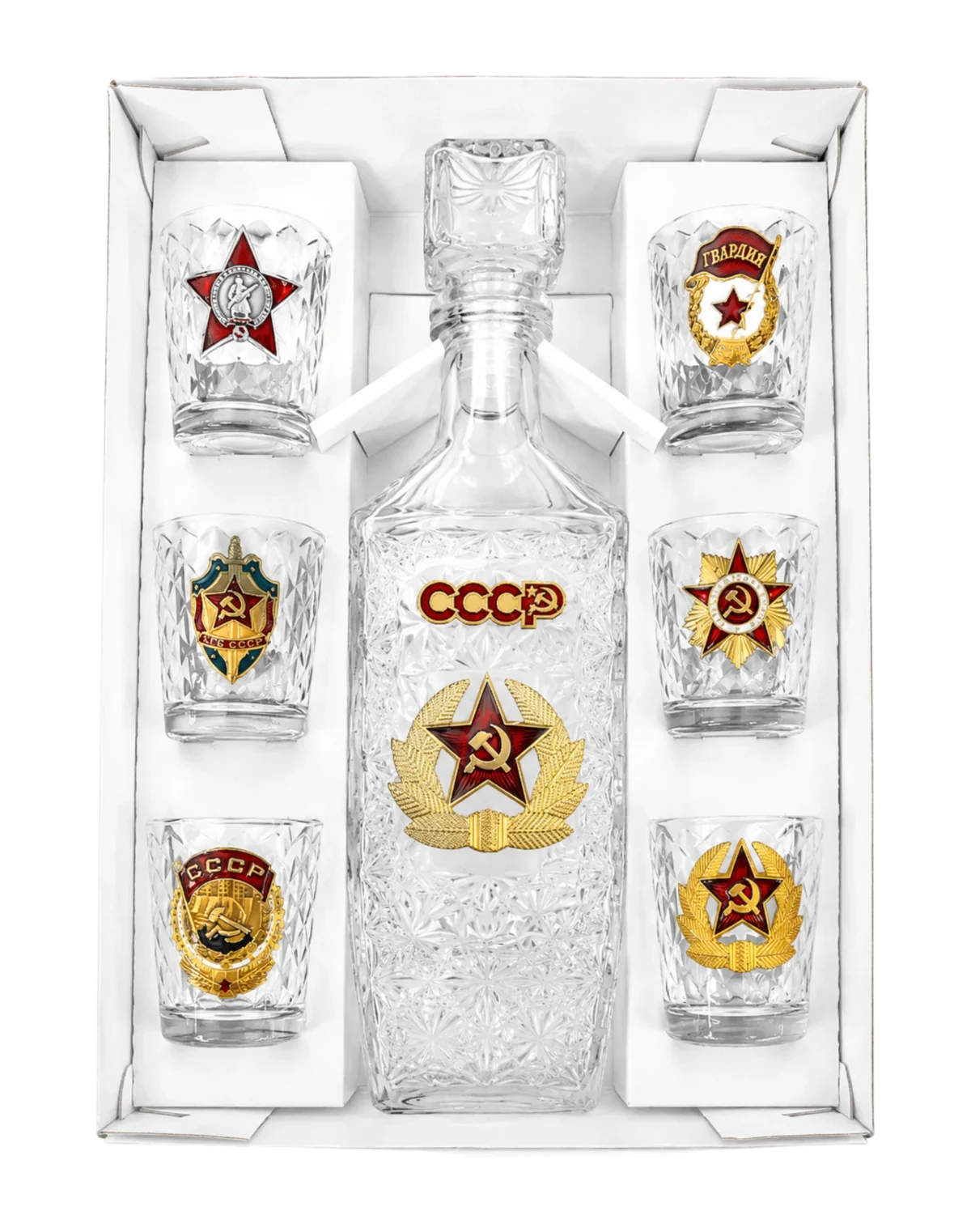Набор графин-штоф и 6 рюмок "СССР" — фото 2