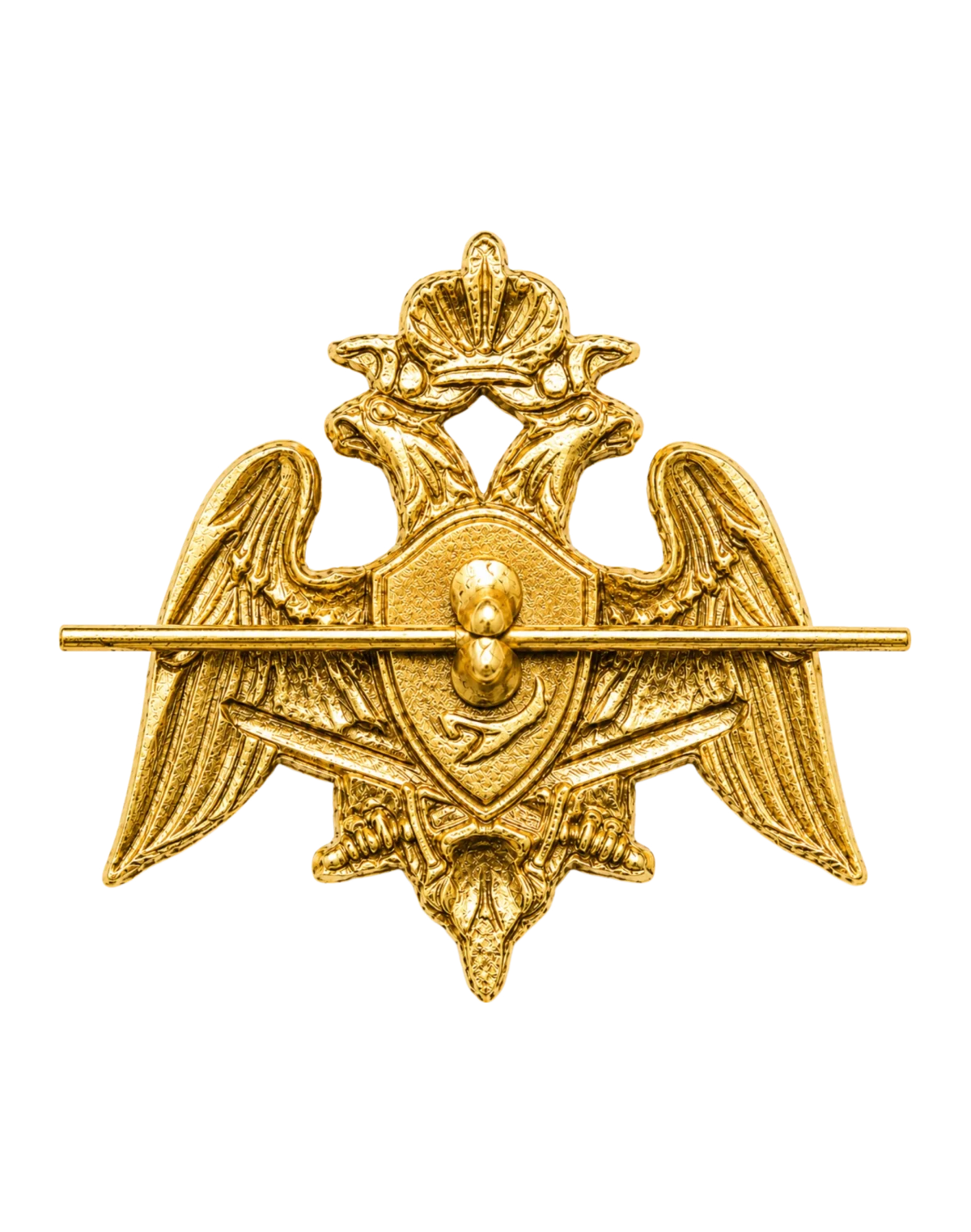 Петличная эмблема "Росгвардии" с двуглавым орлом (Золотая) — фото 2