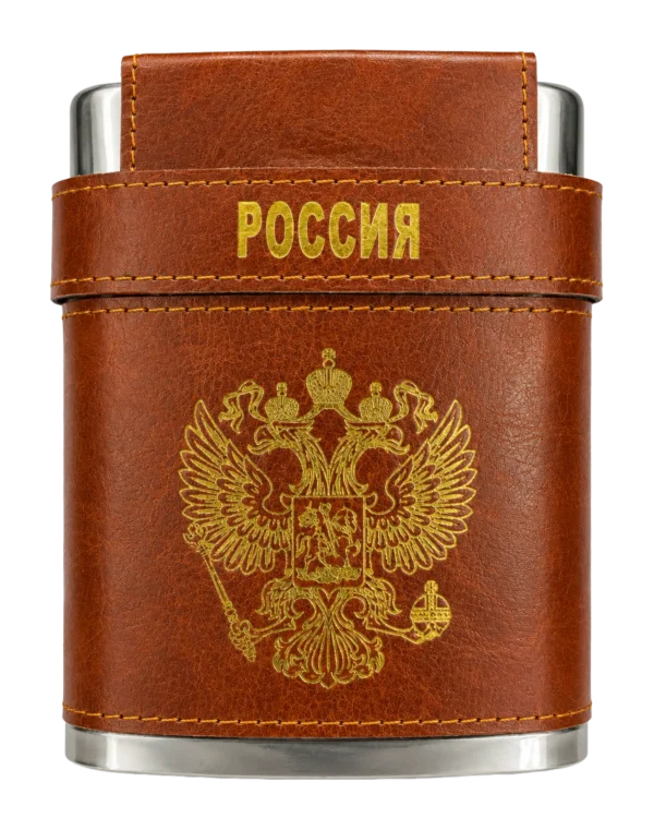 Набор (фляга «Герб РФ» + 3 рюмки)