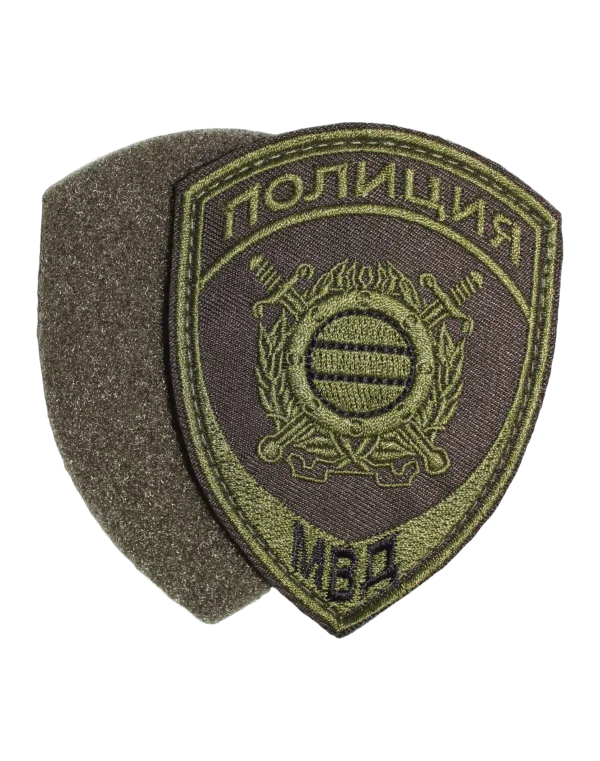 Шеврон вышитый на липучке "МВД-Полиции" 777 — ООП (Зеленый)